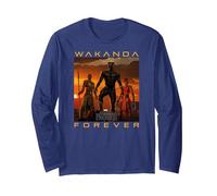 Poster Marvel Black Panther Wakanda Forever Manche Longue, Unisexe pour Adultes, Bleu Marine, XXL