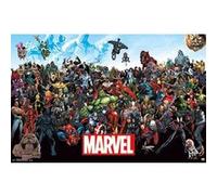 Poster Marvel "Line Up 15" + 1 Powerstrips©, tesa adh‚sifs double face-20pcs G