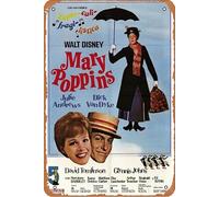 Poster Mary Poppins (1964) - Décoration murale rétro en métal - 20,3 x 30,5 cm