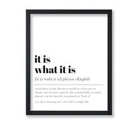 Poster Master Dictionary Art Poster - Definition of It Is What It Is Print - Typography Art - Gift for Him, Her, Boss & Colleague - Funny Decor for Office, Workplace or Dorm - 8x10 UNFRAMED Wall Art