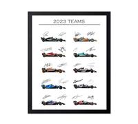 Poster Master Poster d'illustration vintage - Impression sportive rétro - Formule F1, Un, Teams, Autographié, Voiture, Chauffeur, Fan - Décoration murale sans cadre - Cadeau pour athlète, ami -