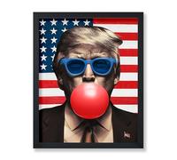 Poster Master Poster Donald Trump - Impression Bubble Gum - Art du président américain - Pop Art - Art patriotique - Art du drapeau américain - Superbe décoration de salon ou de bureau - 28 x 35,6 cm
