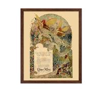 Poster Master Poster fantaisie classique - Impression art déco vintage - Cadeau pour artiste, ami - Publicité, fée, sirène, vagues de l'océan - Décoration murale pour salon - 20,3 x 25,4 cm avec cadre