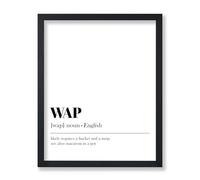 Poster Master Poster typographique - Impression de dictionnaire - Définition WAP humide, nécessite un seau et un serpillère, minimaliste, drôle - Décoration murale sans cadre 20,3 x 25,4 cm - Cadeau