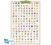 ABYSTYLE POKEMON Poster Kanto 151 Français décoration murale décoration chambre bureau (91,5 x 61 cm) Anime Manga Home & Office Great for Gift and Fans