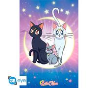 ABYstyle Poster Maxi Sailor Moon Luna, Artémis et Diana – 91,5 x 61 cm, roulé filmé