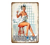 Poster Métallique Affiche Peinture Art Décoratif Vintage Pour Plaque Panneau Dame Vintage En Métal Signes Plaque Affiche Fille Décoration Murale Bar Pub Club Homme Cave Salle De Bains Rétro Signes