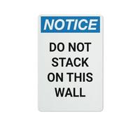 Poster Métallique Avis Ne Pas Empiler Sur Ce Mur Résistant À L'Usure Et Durable Metal Tin Sign Art Affiche Métal Pour Ferme Bars Maison 20X30Cm