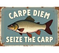 Poster Métallique Carpe Diem Saisir Le Pas Facile À Déformer Métal Signes Résistant À L'Usure Et Durable Signes En Étain Pour Club Garage Ferme 20X30Cm