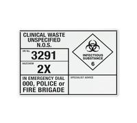 Poster Métallique Déchets Cliniques Non Spécifiés N° 291X Informations D'Urgence Résistant À L'Usure Et Durable Affiche Métal Pas Facile À Déformer Plaque En Tôle Pour Kitchen Pubs 20X30Cm