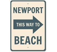 Poster Métallique Emplacement De La Plage Personnalisée De Newport Beach The Classics Métal Signes Résistant À L'Usure Et Durable Signes En Étain Pour Jardin Club Ferme 20X30Cm