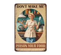 Poster Métallique Ne Me Fais Pas Empoisonner Ta Nourriture Rétro Plaque Poster Exquis Et Beau Signes En Étain Pour Office Cafés Portail Extérieur 20X30Cm