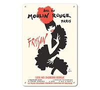 Poster Métallique Thrill French Cancan Dancer Moulin Rouge Paris France Cabaret The Classics Métal Signes Pas Facile À Déformer Signes En Étain Pour Mur Rue Chambre À Coucher 20X30Cm
