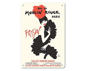 Poster Métallique Thrill French Cancan Dancer Moulin Rouge Paris France Cabaret The Classics Métal Signes Pas Facile À Déformer Signes En Étain Pour Mur Rue Chambre À Coucher 20X30Cm