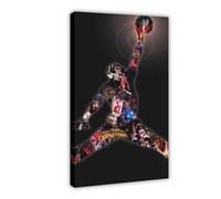 Poster Michael Jordan joueur de basket-ball (20) - Impression sur toile - Décoration pour chambre à coucher, bureau, chambre à coucher, bureau, cadeau - 30 x 45 cm