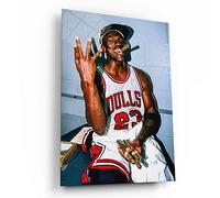 Poster Michael Jordan, trois champions de la tourbe avec cigare, affiche Michael Jordan, art mural, affiche cadeau pour les amateurs de basket-ball