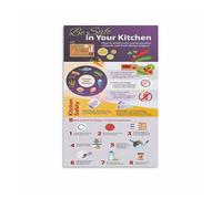 poster Mindful Eating Awareness Poster, We Care About Ingredients Canvas Wall Art for Cafe Restaurant Kitchen Decor (Framed,08x12inch(20x30cm))