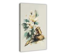 Poster minimaliste sur toile motif fleurs et écailles de justice (1) pour décoration de chambre à coucher, bureau, chambre, cadeau, 50 x 75 cm