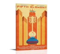 Poster minimaliste The Fifth Element pour le film de science-fiction classique La ville du futur - Peinture décorative sur toile - Affiches murales et d'art moderne pour chambre à coucher - 30,5 x