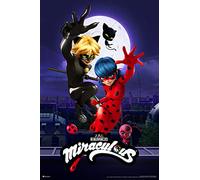 Poster Miraculous Ladybug et Chat Noir Team Up de la série télévisée Miraculous Ladybug Miraculouses Miraculous Ladybug - Décoration murale - 30,5 x 45,7 cm