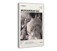 Poster moderne de Muhammad Ali avec cadre en bois, art mural minimaliste, inspiration de gymnastique, citation de motivation, décoration murale pour salon, chambre à coucher, 61 x 91,4 cm