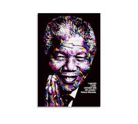Poster mural avec citation de Nelson Mandela Salute - Cadeau pour chambre à coucher, salon - Décoration moderne et esthétique - Poster mural sur toile - Impression d'art moderne et familiale