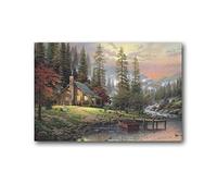 Poster mural Bob Ross - Peinture sur toile - Pour chambre à coucher, salon - 40 x 60 cm