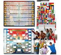 Poster mural calendrier interactif Coupe du Monde 2026 - Avec stickers pour prédire et suivre 104 matchs - Cadeau collectionneur