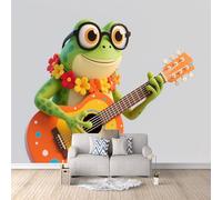 Poster Mural Chambre Grenouille Rigolote, 3D Panoramique Murale Animaux Intéressantspour Chambre Ambiance Immersive Idéal Pour Locations Murale Intissé Durable Sans Traces Ni Bulles 200X140cm