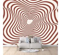 Poster Mural Chambre Rouge Linéaire, Papier Peint Panoramique Géométriquerafraîchit Instantanément Votre Intérieur Créer Un Mur D’Accent Cache Les Imperfections Du Mur Alignement Parfait 400X280cm