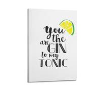 Poster mural de motivation avec cadre « You Are The Gin To My Tonic » (2) - Décoration murale de style motivant - Pour bureau, salle de sport, chambre à coucher - 30 x 45 cm