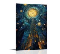 Poster mural décoratif moderne à suspendre Chœurs Sing From The Tower While Stars Spiral in Praise Above A World Reborn 20 x 30 cm