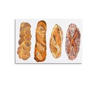 Poster mural décoratif sur toile de style allemand - Collection de pains de formes traditionnelles - Affiches murales et modernes pour chambre à coucher - 50 x 75 cm