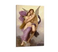 Poster mural décoratif sur toile représentant l'enlèvement de la psyché William Adolphus Bouguereau (40 x 60 cm)