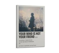 Poster mural décoratif vintage avec cadre « Your Mind Is Not Your Friend The National Ft Phoebe Bridgers » - 60 x 90 cm