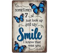 Poster mural en étain avec inscription « Sometimes I Just Look Up Smile and Say I Know That was Youmetal » - 30,5 x 20,3 cm