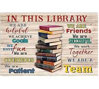 Poster mural en métal avec inscription in This Library Decor 20,3 x 30,5 cm