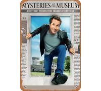 Poster mural en métal avec inscription « Mystères at the Museum » - Cadeau rétro - Cadeau rétro - Décoration vintage - 20,3 x 30,5 cm