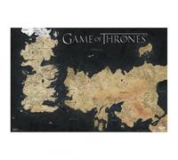 Poster Mural Game of Thrones représentant la Carte de Westeros