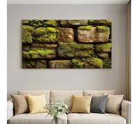 Poster Mural Grand Format Toile Mousse Forestière 140 x 70 cm Vert | Tableau Décoratif Sans Châssis, Décor Sous-Bois Rustique pour Grand Salon et Bureau, Encre Inodore Sans Fade Inaltérable