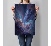 Poster Mural Nébuleuse Abstraite 3D Bleu Profond Toile Peinture Tableau Decoration Murale Tableaux Univers Fantastique, Posters Murale Chambre Salon Sans Cadre Impression Sur Toile 60X80Cm