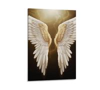Poster mural personnalisé sur toile - Impression d'ailes d'ange - Art moderne - Peinture sur toile - Aile d'ange - Affiche esthétique pour salon, chambre à coucher, bureau, décoration d'intérieur - 30