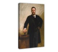 Poster mural portrait de Theodore Roosevelt par John Singer Sargent pour bar, restaurant, garage, café, cadre cadeau 61 x 91,4 cm
