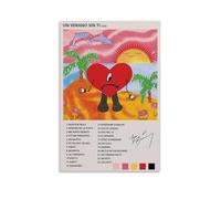 Poster mural rétro « Bad Bunny A Summer Without You » de style classique, décoration parfaite pour bibliothèque, bar ou home cinéma, 40 x 60 cm, sans cadre