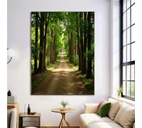 Poster Mural Sentier Bordé D'Arbres Avocat Su Toile Peinture Tableau Decoration Murale Tableaux Forêt Naturelle, Posters Murale Chambre Salon Sans Cadre Impression Sur Toile 50X70Cm