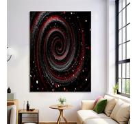 Poster Mural Spirale Fantastique 3D Noir Rouge Toile Peinture Tableau Decoration Murale Tableaux Illusion Visuelle Moderne, Posters Murale Chambre Salon Sans Cadre Impression Sur Toile 40X50Cm