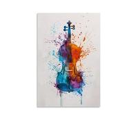 Poster mural sur le thème du violoncelle, art instrumental, violoncelle jazz, toile imprimée, cadeau pour violoncellistes (4) 50 x 75 cm