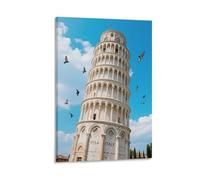 Poster mural vintage sur toile de style Pise Italie - Décoration murale pour salon, chambre à coucher - 20 x 30 cm