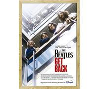 Poster musical The Beatles Get Back - Taille : 61 x 91,5 cm + cadre amovible Shinsuke® Maxi MDF hêtre, vitre en acrylique