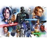 Poster Nifty Star Wars - Episode I - Personnages VI - Guerre des étoiles (91,5 x 61 cm) + emballage cadeau blanc